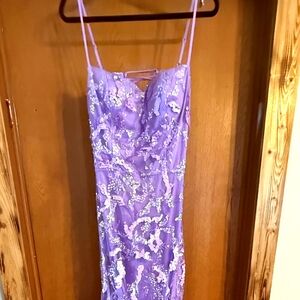 Spaghetti strapless purple mermaid style L